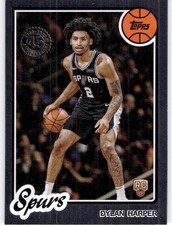 2025-26 Topps Basketball 1980 Throwback Dylan Harper RC #80BK-52 Spurs