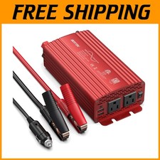 Pure Sine Wave Inverter with 2 AC Outlets  USB Ports