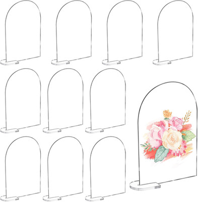 10 Stuks Bruiloft Transparante Vellen Acrylbordjes, Boog Acryl Bord