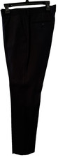 Men's Premium Slim Fit Dress Pants Slacks Flat Front, Black, 34R, Unhemmed, NWOT