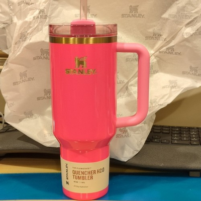 #ad Stanley The FlowState Quencher H2.0 Tumbler 40 oz Pink Parade with Handle Lid $40.00