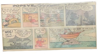 Popeye the Sailor Artist Bud Sagendorf Signed 1977 Comic