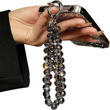 Beaded Phone Wrist Strap Sparkling Bracelet Lanyard Chain Wristlet for Women