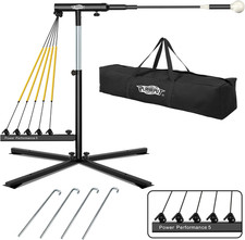 Baseball Softball Swing Trainer with 5 Power Bands,Auto Reset Baseball Training 