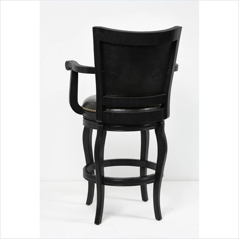 Boraam Wood Jones Bar Height Swivel Bar Stool in Black finish - Image 4 of 4