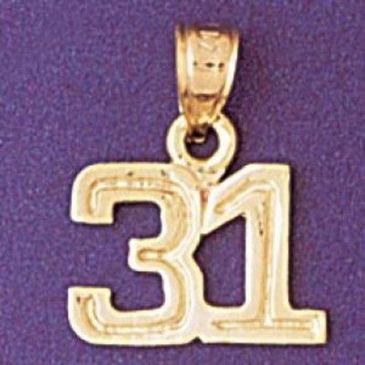 Number 31 Charm Pendant 14k Gold (1.2 Grams)