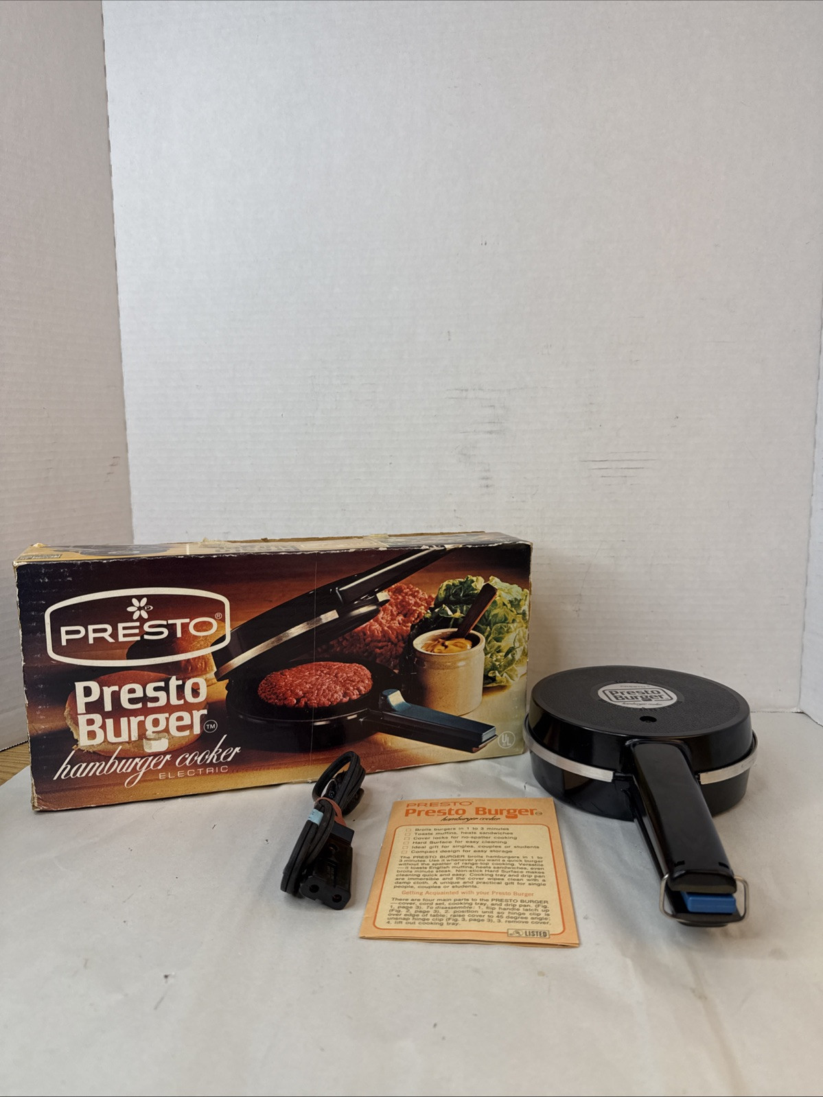Vintage PRESTO Electric Hamburger Grill for Perfect Burgers