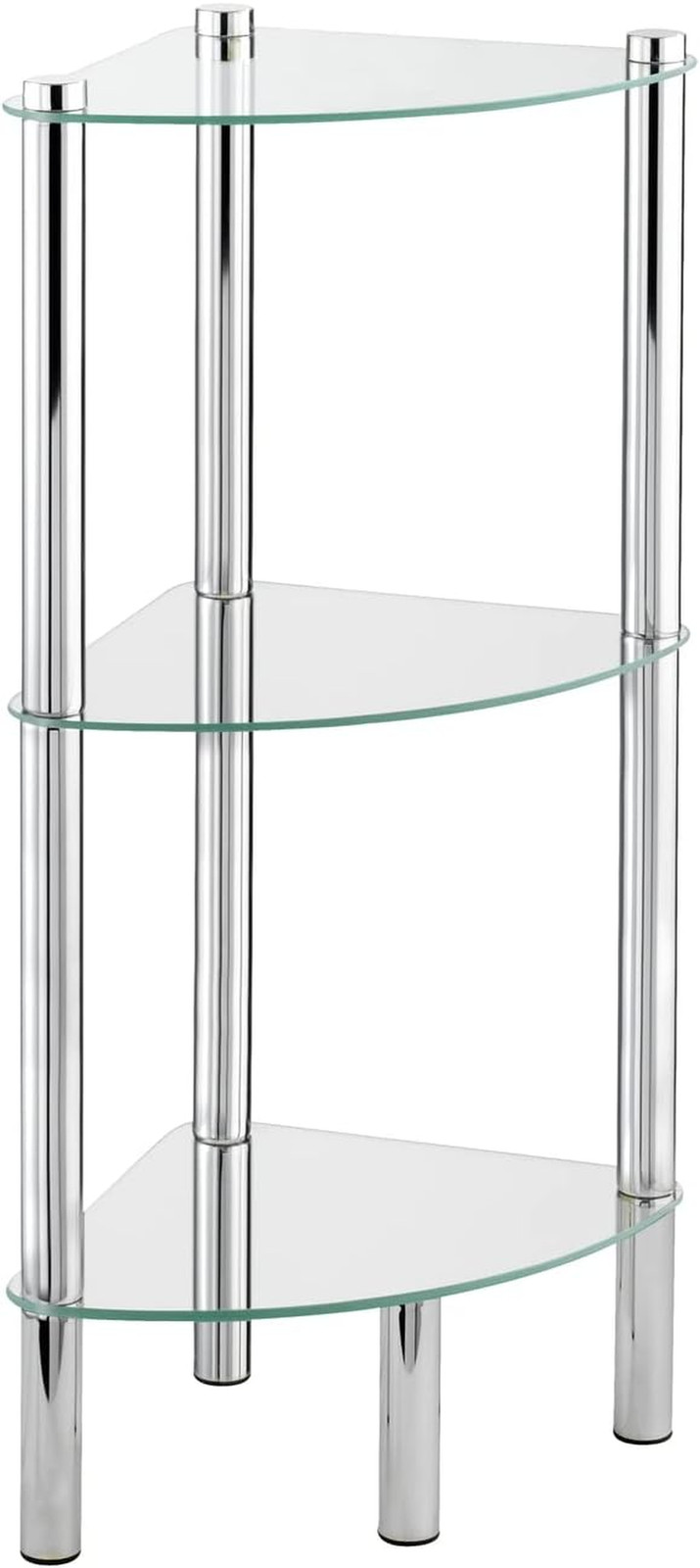 Scaffale Angolare Design Yago Vetro e Acciaio per Bagno Luxury