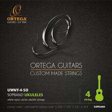 Ortega Guitars Soprano Ukulele Strings, White Nylon Set UWNY-4-SO
