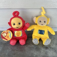 2 Vintage Teletubbies Plush Playskool Dolls 1998  2003 Po Laa-Laa Red Yellow