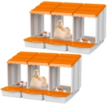 6 Compartment Roll Out Chicken Nesting Box with Plastic Basket Egg Nest Box