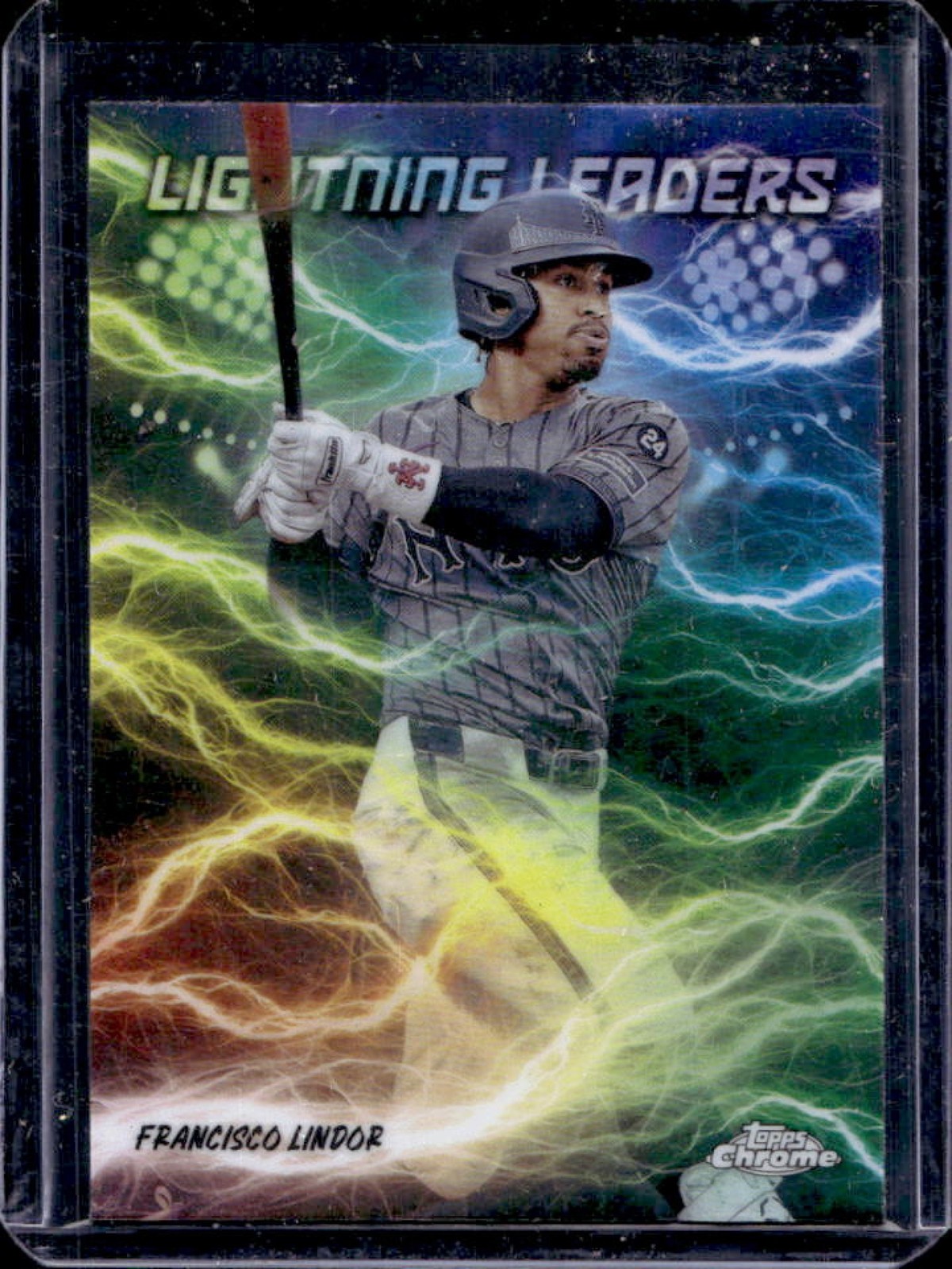 2025 Topps Chrome Francisco Lindor Lightning Leaders #LL-7 Mets