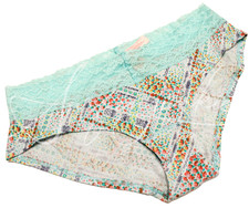 Victoria's Secret Vintage Panties Panty Medium Low Rise Hiphugger Mint Floral Ne