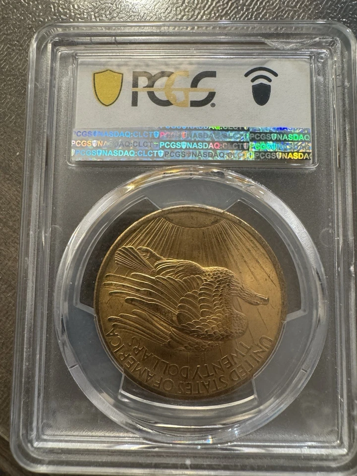 1907 $20 Saint Gaudens. Oro. Certificación CAC PCGS MS63 Foto 2 de 4