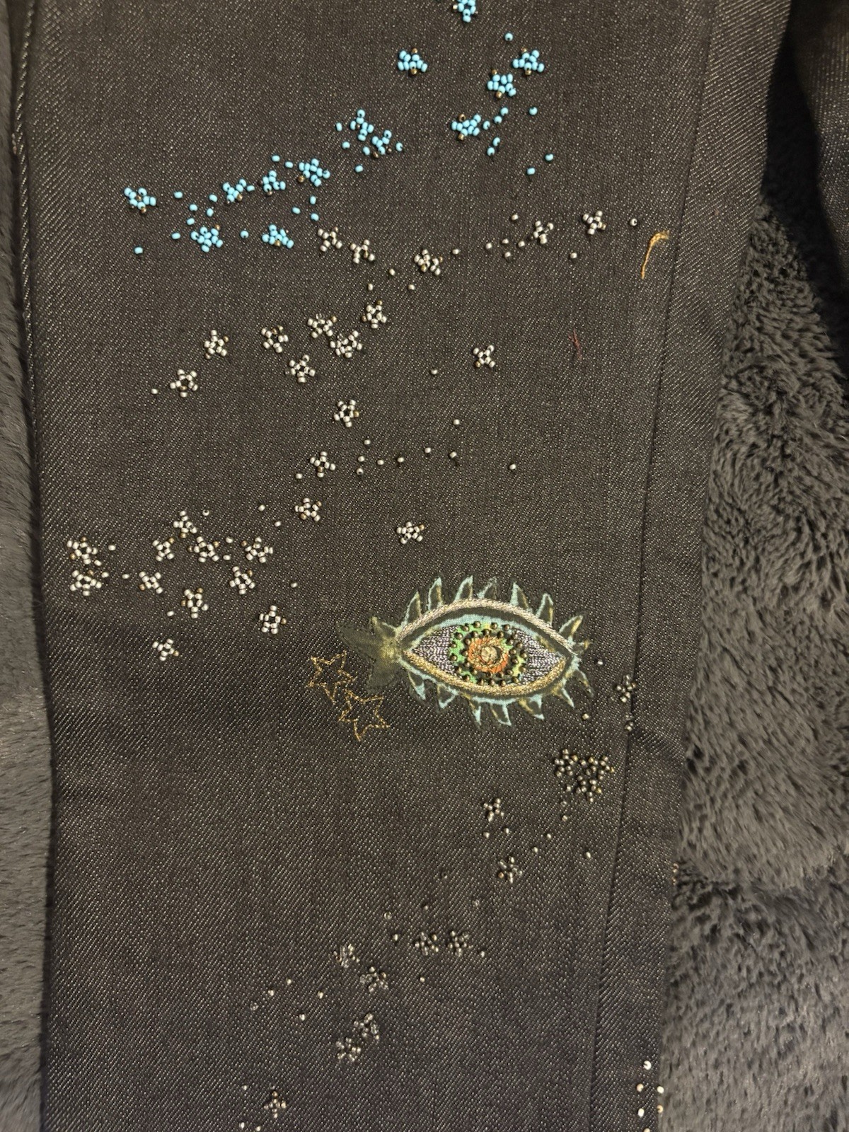 Valentino Garavani Astro Couture Women's Embroidered Jeans Dark Blue Size 25