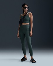 Nike Zenvy Rib Women's High-Waisted 7/8 Leggings Green XS MSRP 110