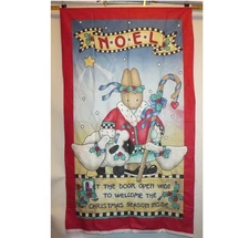 Vintage Daisy Kingdom Christmas Door Hanging Fabric Panel Nina Misprint