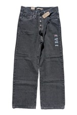 Levi  s Womens Jeans SZ 30 x 27 Black Ribcage Straight Ankle Denim Button Fly NEW