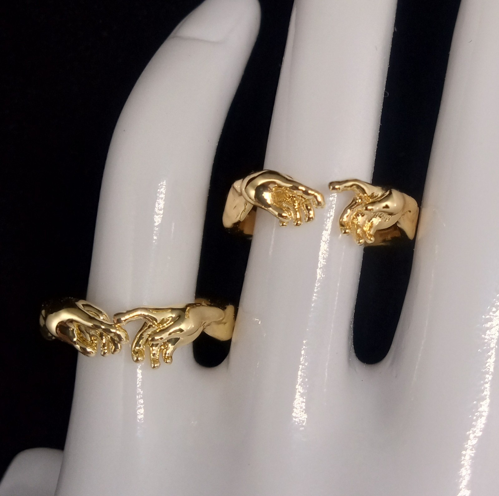 Creation of Adam Hands Ring, Michelangelo Inspired Artistic Religious NWOT
