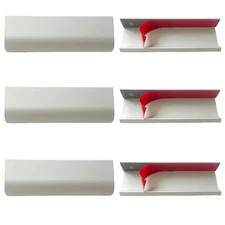 Adhesive Edge Finger Pull 6 Pack 5.9 Inch Silver Stick On Cabinet Handle Tab