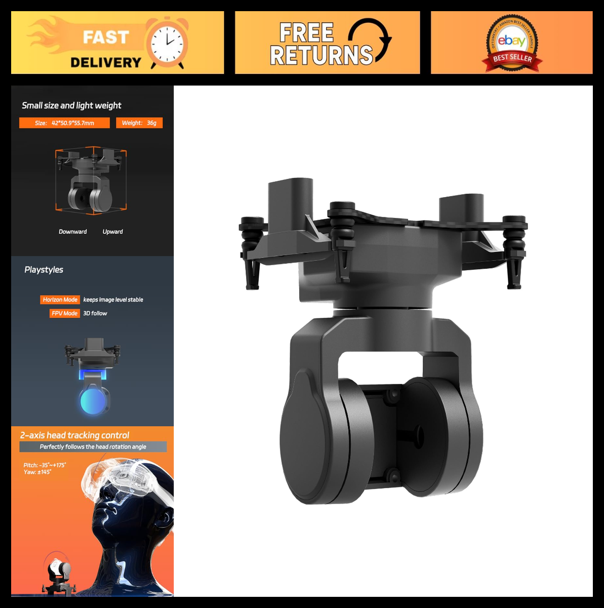 Multi-funtionele Servo Pan/Tilt Gimbal Mount Kit - MG995, MG996