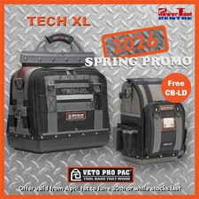 Veto Pro Pac Tech-XL Extra Large Tech Technicians Tool Bag With Free CB-LD