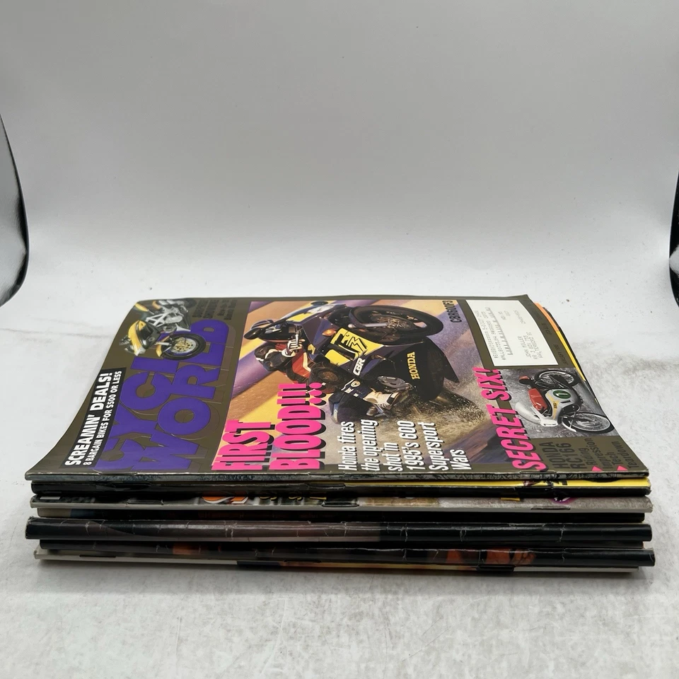 Cycle World Motorcycle Magazine 1995 Lot of 8 Issues Honda Suzukis Yamaha BMW - Image 2 of 4