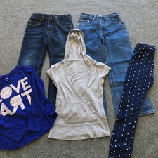 Girl Size 8 Clothing Lot 5x Pieces All Seasons Casual Minimalist Denim Cotton