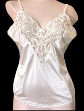 Vintage SEARS White Lace Trim Camisole Isn  t Divine Nylon Sz 36