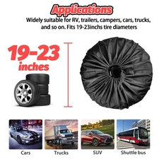 DIY Spare Tire Cover Black Trailer Wheel & Tyre Protector Against Sun & Rain
