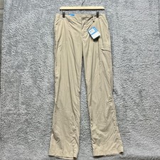 Columbia PFG Pants Womens 8 Reg Beige Omni Shade Omni Wick Roll Up UPF30 New NWT