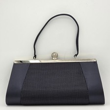 Vintage La Regale Quilted Satin Black Evening Bag Formal Wedding Cocktail NWT