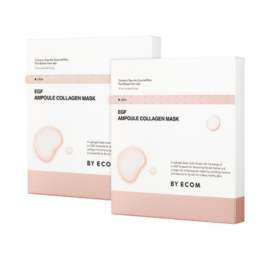 BY ECOM EGF AMPOULE COLLAGEN MASK PACK 34g x 10Sheets K-Beauty Moisturizing