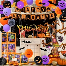 Party Spot! Halloween Party Decorations Kit,4 Pcs Outdoor Indoor Boxes with L...