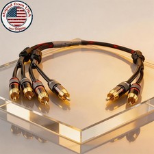 HiFi Interconnect Cable 4N OFC Copper Cord Video Audio Cable 2 RCA to 4 RCA Plug