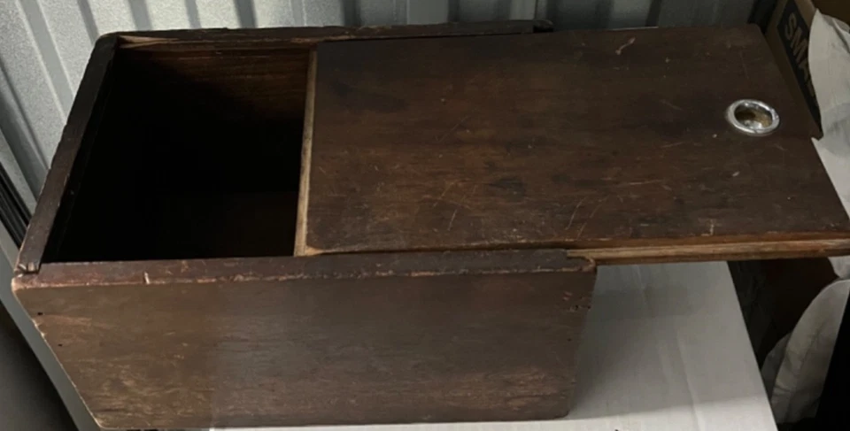 Antigua caja de velas de madera con tapa deslizante estimada 1900-1910 10"x6" fácil deslizamiento Foto 2 de 4