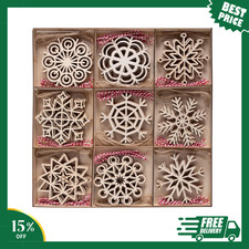 36 Pcs Snowflake Wooden Christmas Ornaments Hanging Ornaments for Christmas Tree