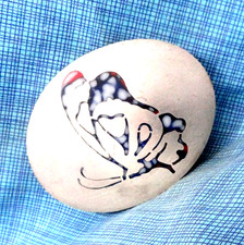 Butterfly Belt Buckle Artisan Signed Handmade Inlay Hippy Cowgirl Vtg BM .GMP423