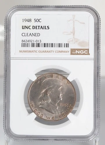 Certified 1948 Franklin Half Dollar NGC UNC details Silver 50c