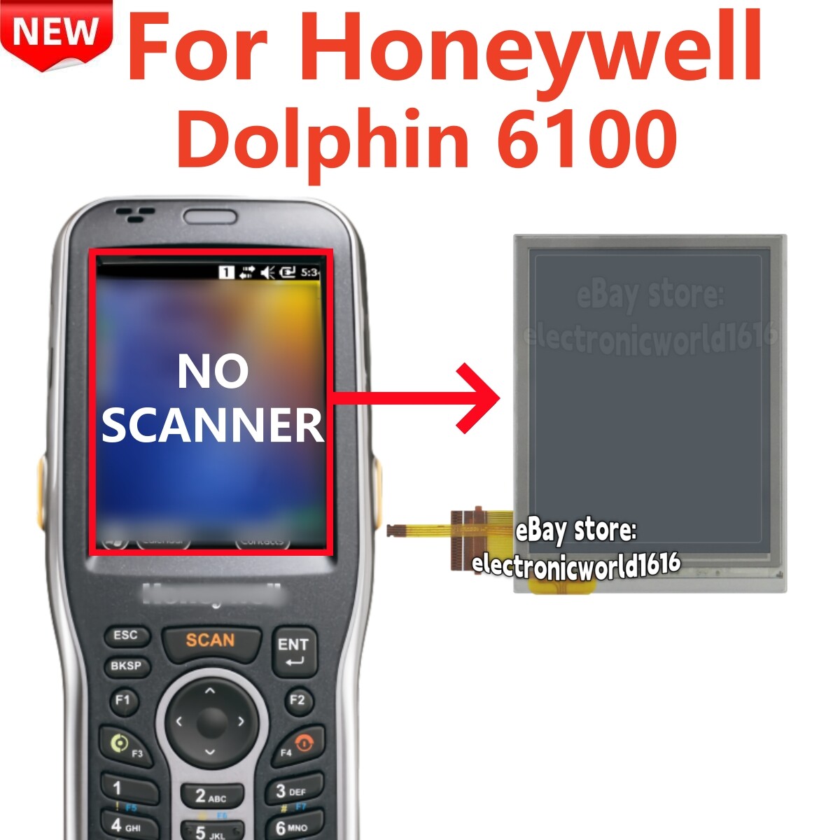 LCD Screen For Honeywell 6100 Mobile Scanner 2.8 inch Display Monitor Assembly