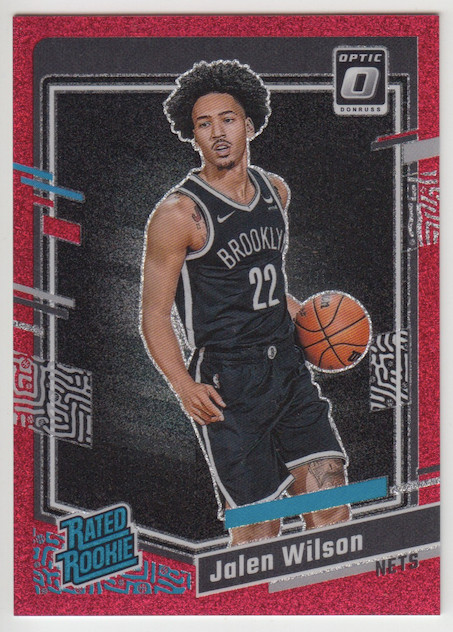 2023-24 Donruss Optic Jalen Wilson Rated Rookie #206 Red Glitter Prizm RC 43/75