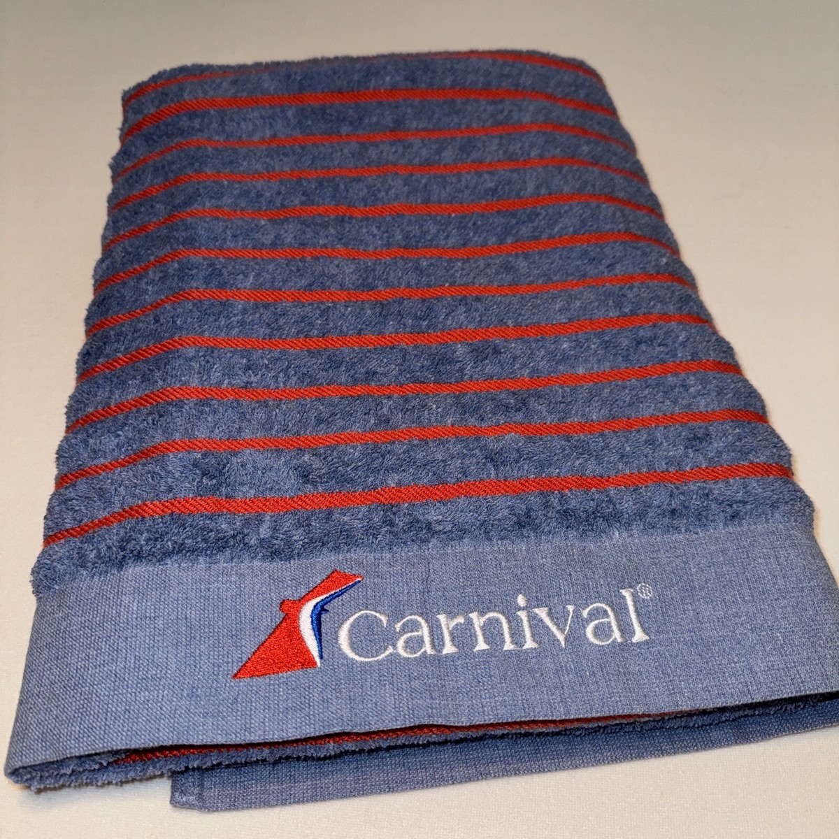 Carnival Cruise Line Logo Beach~Pool Towel New Design Blue w/Red