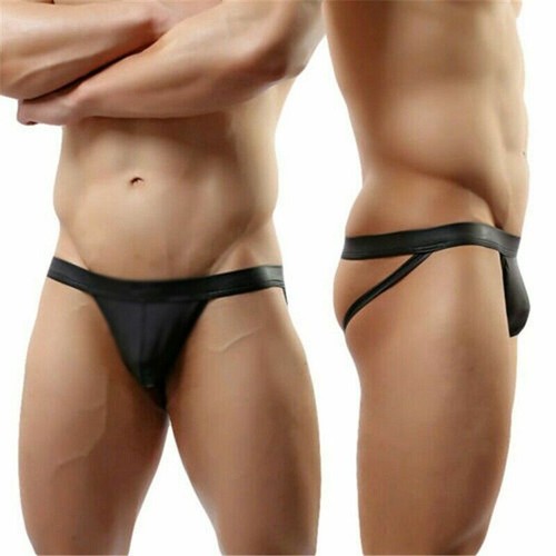 Hombres Pene Bolsa Ropa Interior Jockstrap Sexy Butt Marido Imitación Cuero Tanga Calzoncillos - Imagen 35 de 75