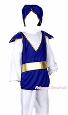 Funny Aladdin Turban Outfit Boys Kids Child Party Costume 4 Piece Set 3-11Year