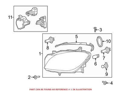 GENUINE MERCEDES Passenger Right Halogen Headlight Assembly 