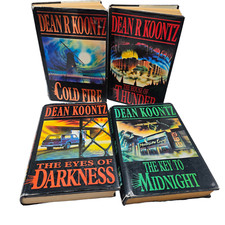 Dean R Koontz Vintage Hardcover Books Set 4 1990s Horror Cold Fire House Thunder