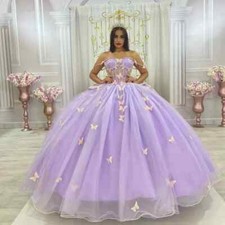Butterfly Quinceanera Dresses Bow Off-Shoulder Ball Gown Princess Sweet 15 16