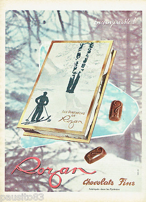 REKLAME WERBUNG 125 1957 ROZAN les chocolats Pyrénéens