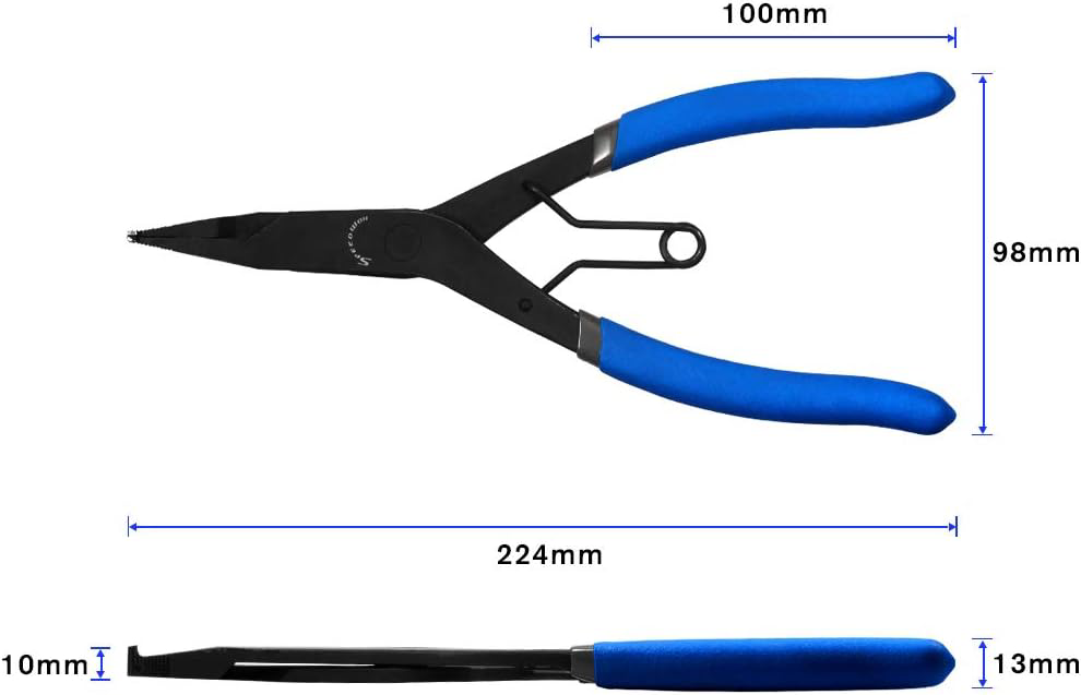 SPEEDWOX Lock Ring Pliers Angle Tip 9 Inches Horseshoe Washer Pliers