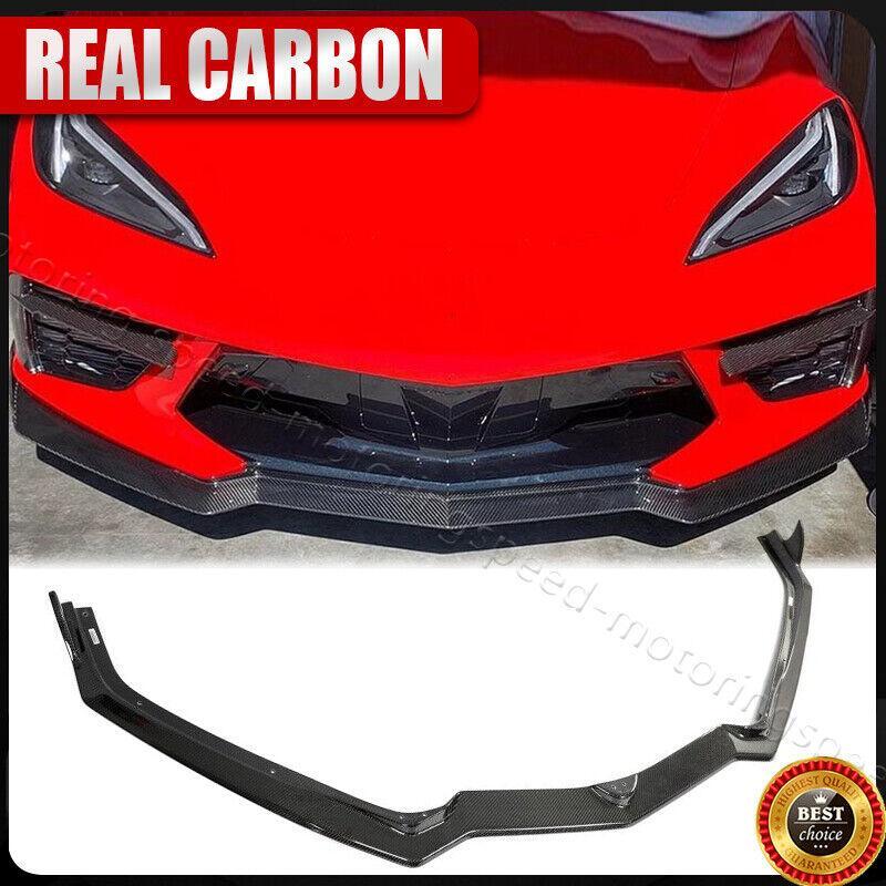 Fits Chevrolet Corvette C8 2020-2024 Real Carbon Fiber Front Bumper Lip Splitter